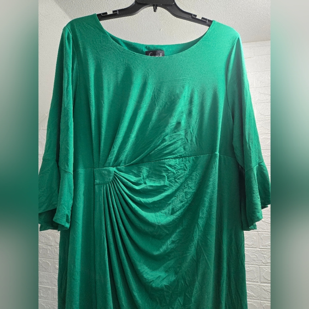 Connected Apparel Jersey Dress- Kelly Green - Picture 3 of 4